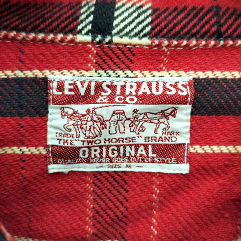 リーバイス Levis チェック柄 フラップポケット サイドアジャスター コットン シャツ ジャケット メンズ import:M