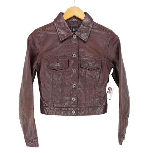 ギャップ Gap 00S OLD レザートラッカージャケット レディース XXS