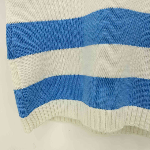 クレージュ courreges コットンナイロン ボーダー Vネック 半袖ニット レディース JPN:9号
