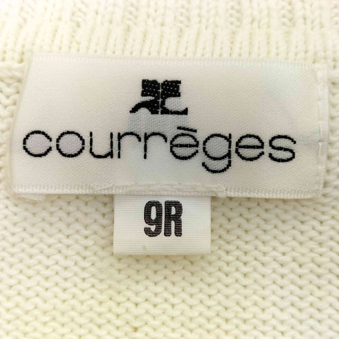 クレージュ courreges コットンナイロン ボーダー Vネック 半袖ニット レディース JPN:9号