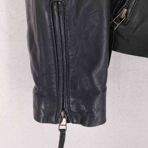 ギャップ Gap 00S OLD ダブルジップレザーライダースジャケット レディース XS
