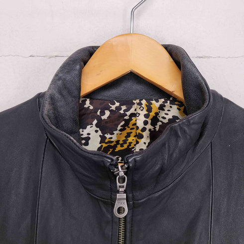 ジージーディー GGD 裏地総柄 ハイネックレザージャケット メンズ 2