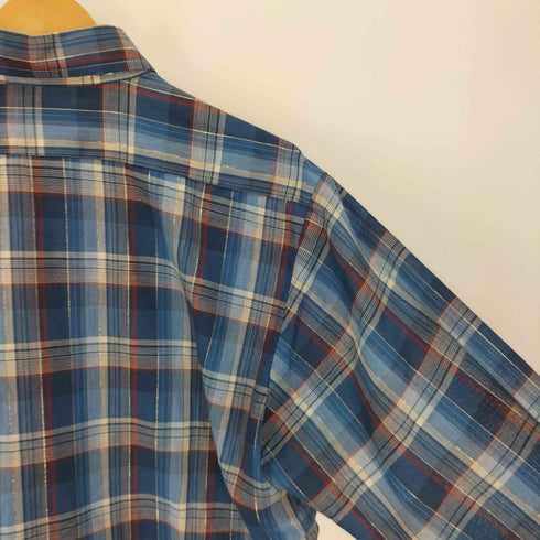 ラングラー Wrangler 80S USA製 マドラスチェック 襟芯 フラップポケット ロゴワッペン ラメ L/S シャツ メンズ import:M