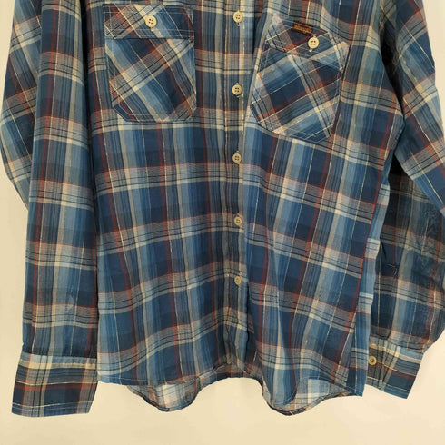 ラングラー Wrangler 80S USA製 マドラスチェック 襟芯 フラップポケット ロゴワッペン ラメ L/S シャツ メンズ import:M