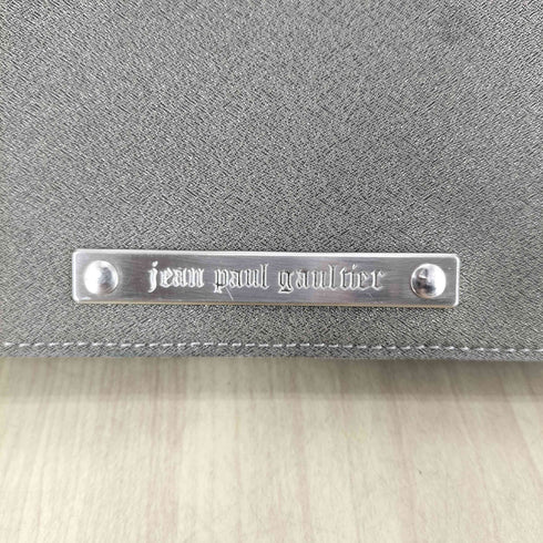 ジャンポールゴルチエ Jean Paul GAULTIER レザー×ナイロン プレート長財布 メンズ