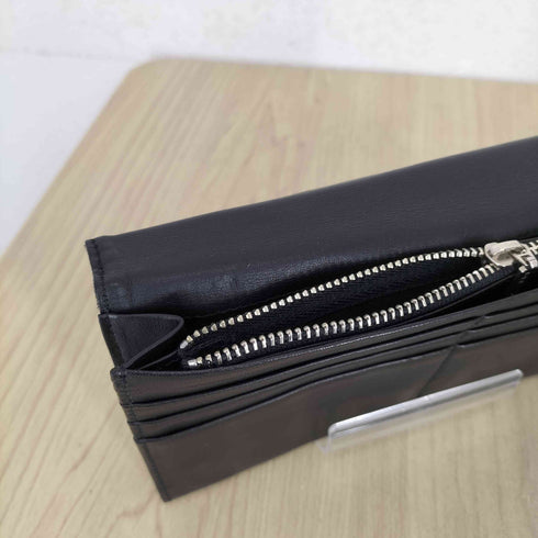 ジャンポールゴルチエ Jean Paul GAULTIER レザー×ナイロン プレート長財布 メンズ