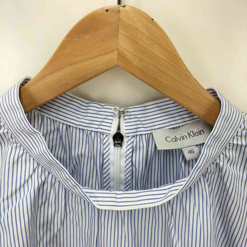 カルバンクライン CALVIN KLEIN ピンストライプ プルオーバー S/S ブラウス レディース EUR:46