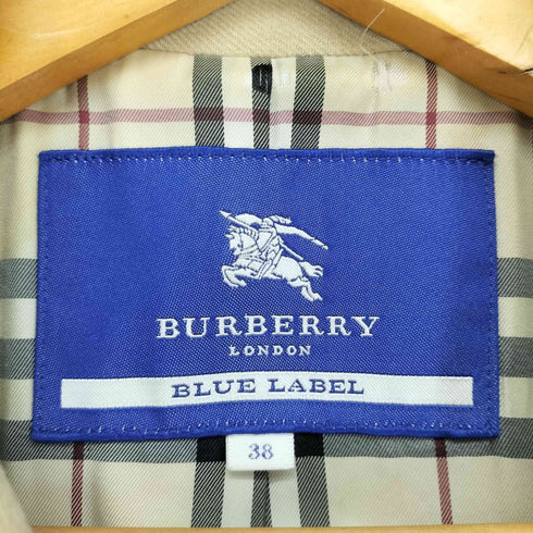 バーバリーブルーレーベル BURBERRY BLUE LABEL 裏地ノヴァチェックウールピーコート レディース 38