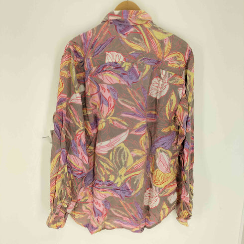 SABUNORU QUALITY 総柄 リーフ マルチカラー 開襟 L/S シャツ メンズ