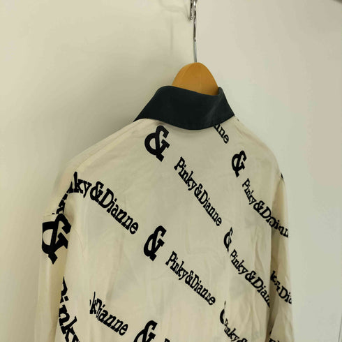 ピンキーアンドダイアン Pinky&Dianne ロゴプリント デカ襟 シルク 比翼ボタン L/S シャツ メンズ import:M