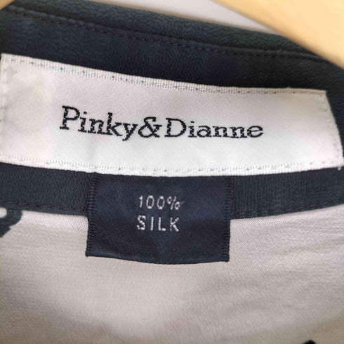 ピンキーアンドダイアン Pinky&Dianne ロゴプリント デカ襟 シルク 比翼ボタン L/S シャツ メンズ import:M