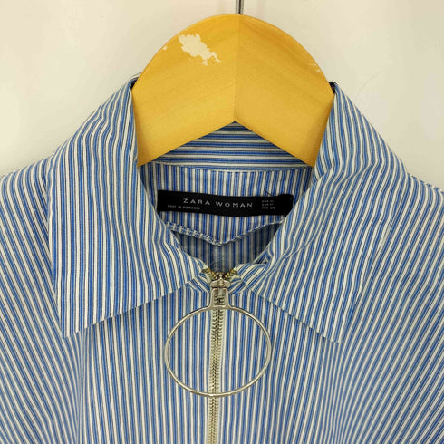 ザラ ZARA ストライプ ハーフジップ ワンピース レディース import:M