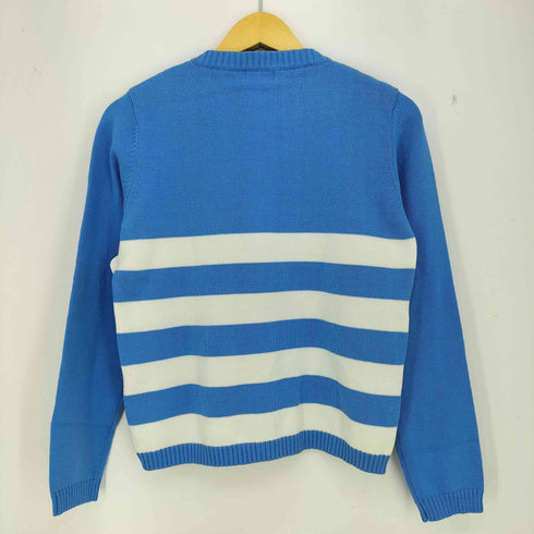 クレージュ courreges コットンナイロン ボーダー ジップアップ ニットジャケット レディース JPN:9号