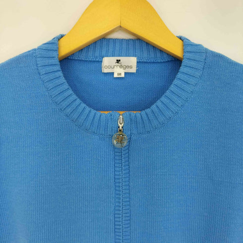 クレージュ courreges コットンナイロン ボーダー ジップアップ ニットジャケット レディース JPN:9号