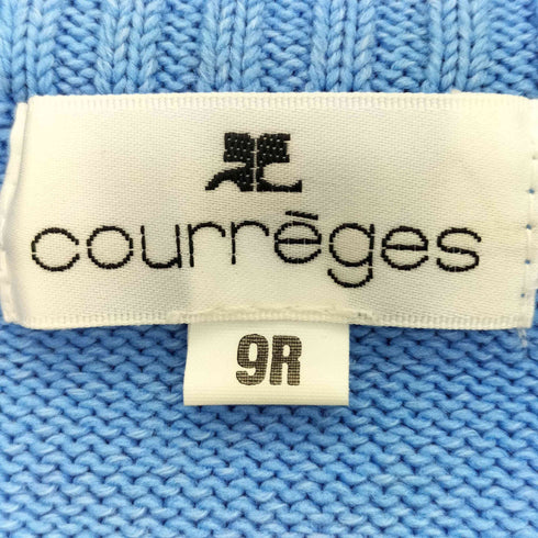 クレージュ courreges コットンナイロン ボーダー ジップアップ ニットジャケット レディース JPN:9号