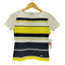 クレージュ courreges スパンコール ラメ ボーダー クルーネックTシャツ レディース JPN:38
