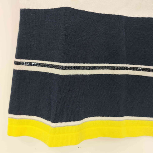 クレージュ courreges スパンコール ラメ ボーダー クルーネックTシャツ レディース JPN:38