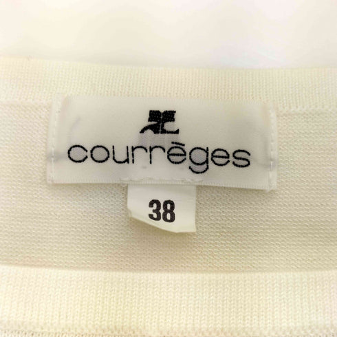 クレージュ courreges スパンコール ラメ ボーダー クルーネックTシャツ レディース JPN:38