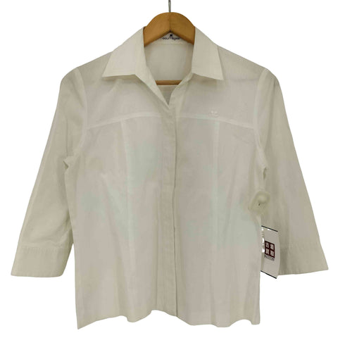クレージュ courreges 比翼 七分丈 スキッパーシャツ レディース JPN:9号