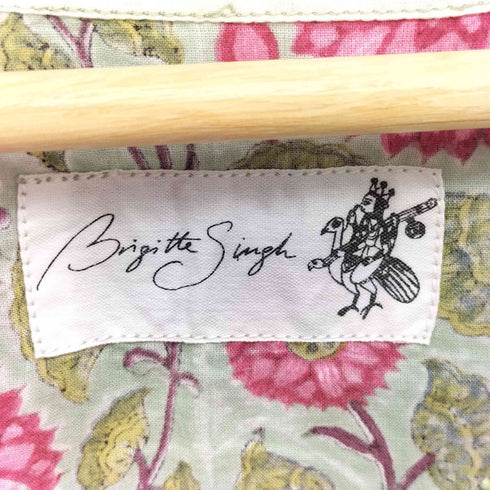 Brigitte Singh ブリジット・シン ブロックプリント スリット ノースリーブブラウス レディース