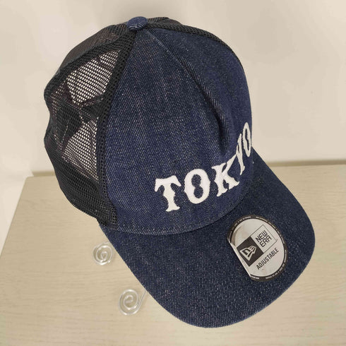 ニューエラ NEW ERA チームロゴ刺繍 デニム メッシュ 切替 6パネル キャップ メンズ
