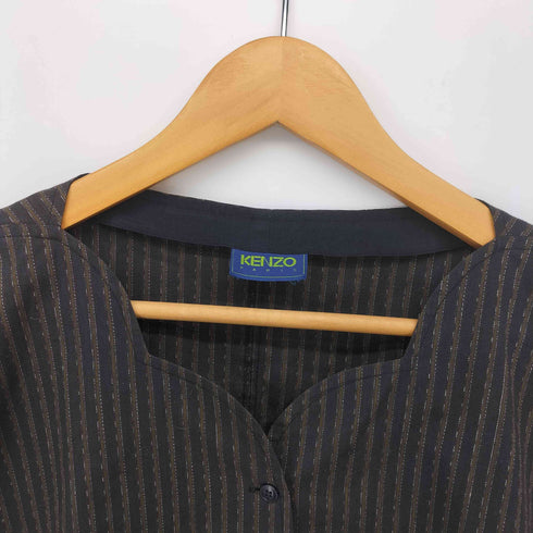 ケンゾー KENZO 80-90s OLD エルカ期 ストライプ 変形ブラウス レディース M