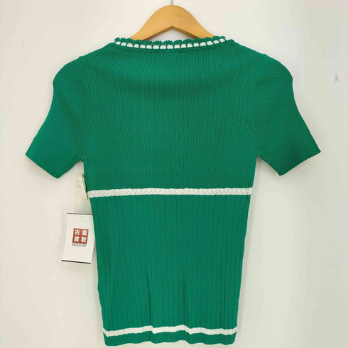 クレージュ courreges レースドッキング リボン リブニット レディース JPN:38