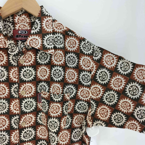 ピコ PIKO 総柄 太陽 S/S 開襟 オープンカラーシャツ メンズ JPN:L