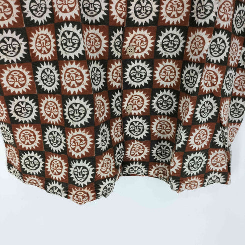 ピコ PIKO 総柄 太陽 S/S 開襟 オープンカラーシャツ メンズ JPN:L