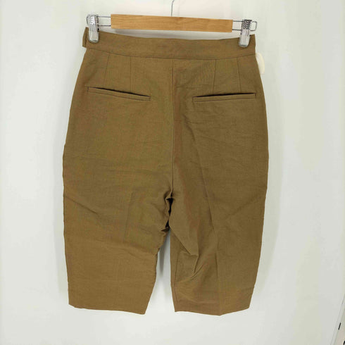 スナオクワハラ sunaokuwahara リネンペーパークロス タック ベルテッド クロップドパンツ レディース JPN:2