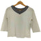 クレージュ courreges リブライン VネックTシャツ レディース JPN:9号