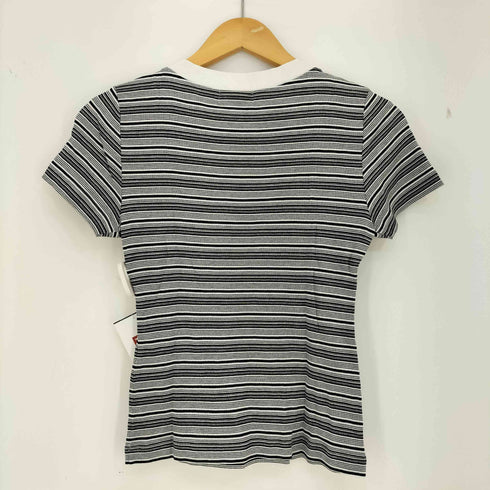 クレージュ courreges ボーダー 襟リボン クルーネック コットンニット レディース JPN:9号