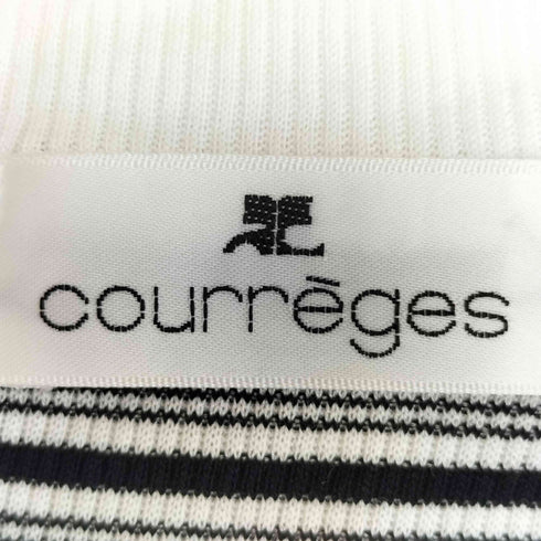 クレージュ courreges ボーダー 襟リボン クルーネック コットンニット レディース JPN:9号