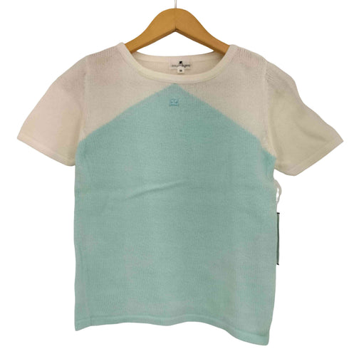 クレージュ courreges ツートン 半袖コットンニット レディース JPN:9号