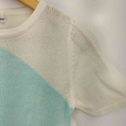 クレージュ courreges ツートン 半袖コットンニット レディース JPN:9号