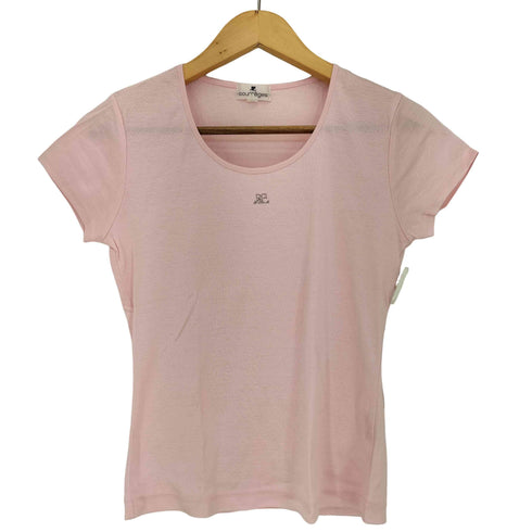 クレージュ courreges ラインストーン UネックTシャツ レディース JPN:9号
