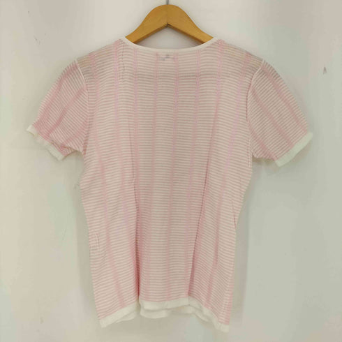 クレージュ courreges コットンレーヨン ボーダー クルーネックTシャツ レディース JPN:9号