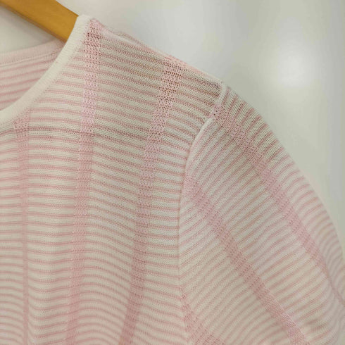 クレージュ courreges コットンレーヨン ボーダー クルーネックTシャツ レディース JPN:9号
