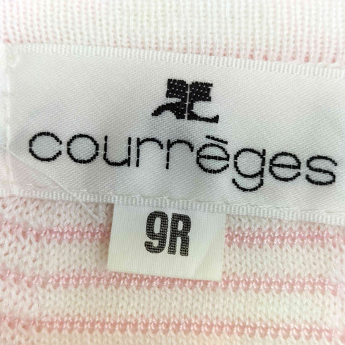 クレージュ courreges コットンレーヨン ボーダー クルーネックTシャツ レディース JPN:9号