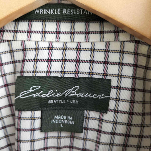エディーバウアー Eddie Bauer WRINKLE RESISTANT チェック柄 コットン 長袖 シャツ メンズ import:L