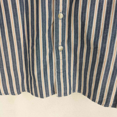 エディーバウアー Eddie Bauer ダブルポケット ストライプ柄 コットン 長袖シャツ メンズ import:L