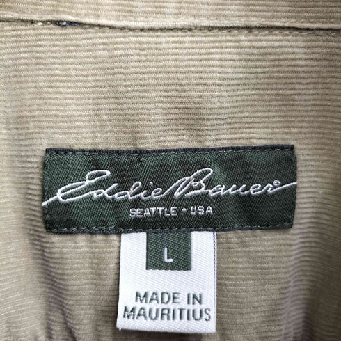 エディーバウアー Eddie Bauer MADE IN MAURITIUS ワンポイント刺繍 チェック柄 コットン ボタンダウン 長袖シャツ メンズ import:L