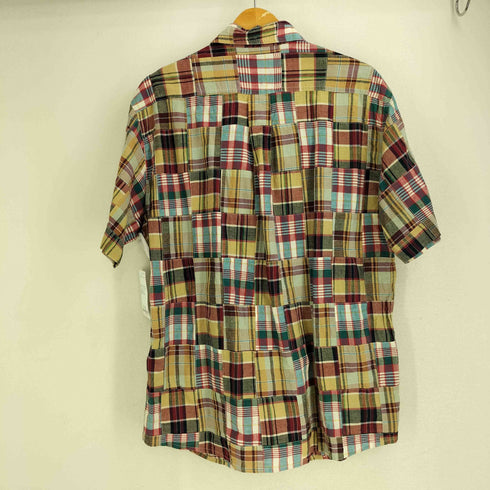 エディーバウアー Eddie Bauer WRINKLE RESISTANT チェック柄 パッチワーク コットン ボタンダウン 半袖 シャツ メンズ import:L