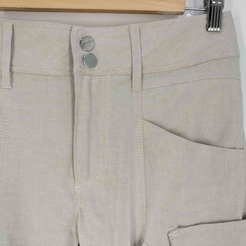 ザラ ZARA LINEN BLEND CARGO TROUSERS リネンブレンドカーゴトラウザー レディース XS