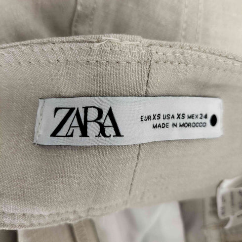 ザラ ZARA LINEN BLEND CARGO TROUSERS リネンブレンドカーゴトラウザー レディース XS
