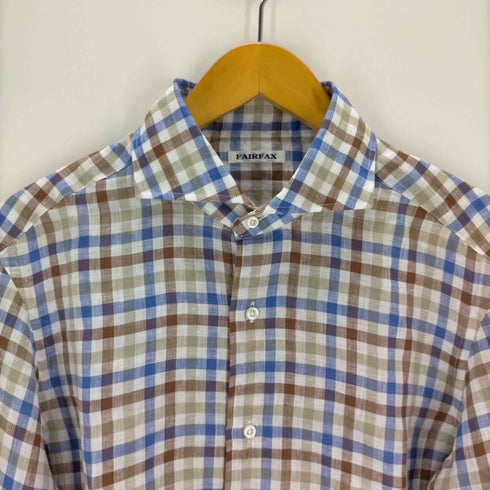 フェアファクス FAIRFAX リネンチェックシャツ メンズ import:L