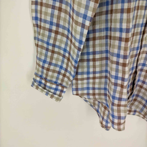 フェアファクス FAIRFAX リネンチェックシャツ メンズ import:L