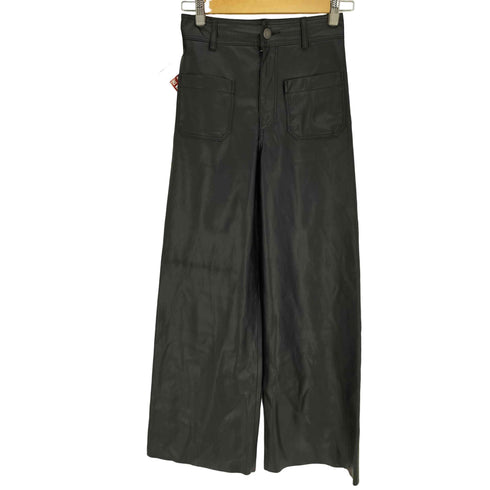 ザラ ZARA STRAIGHT-LEG HIGH-WAIST ストレート レッグ ハイウエスト フェイク レザー パンツ レディース EUR:34