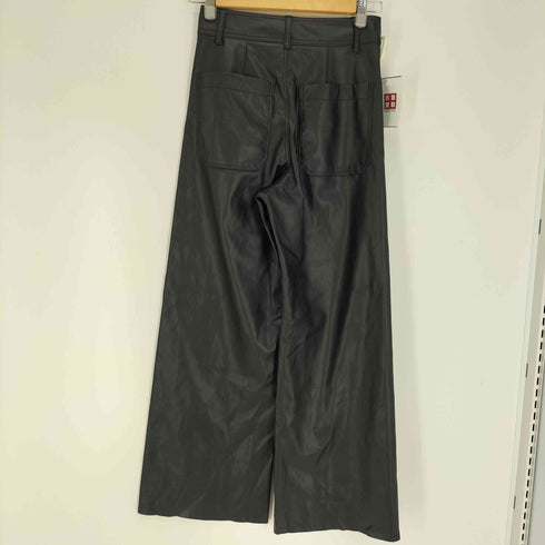 ザラ ZARA STRAIGHT-LEG HIGH-WAIST ストレート レッグ ハイウエスト フェイク レザー パンツ レディース EUR:34