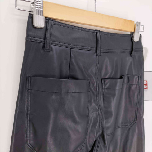 ザラ ZARA STRAIGHT-LEG HIGH-WAIST ストレート レッグ ハイウエスト フェイク レザー パンツ レディース EUR:34